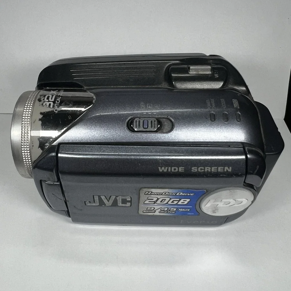 JVC Everio GZ-MG21U 20GB HDD Camcorder 32x Optical Zoom Silver As-Is For Parts